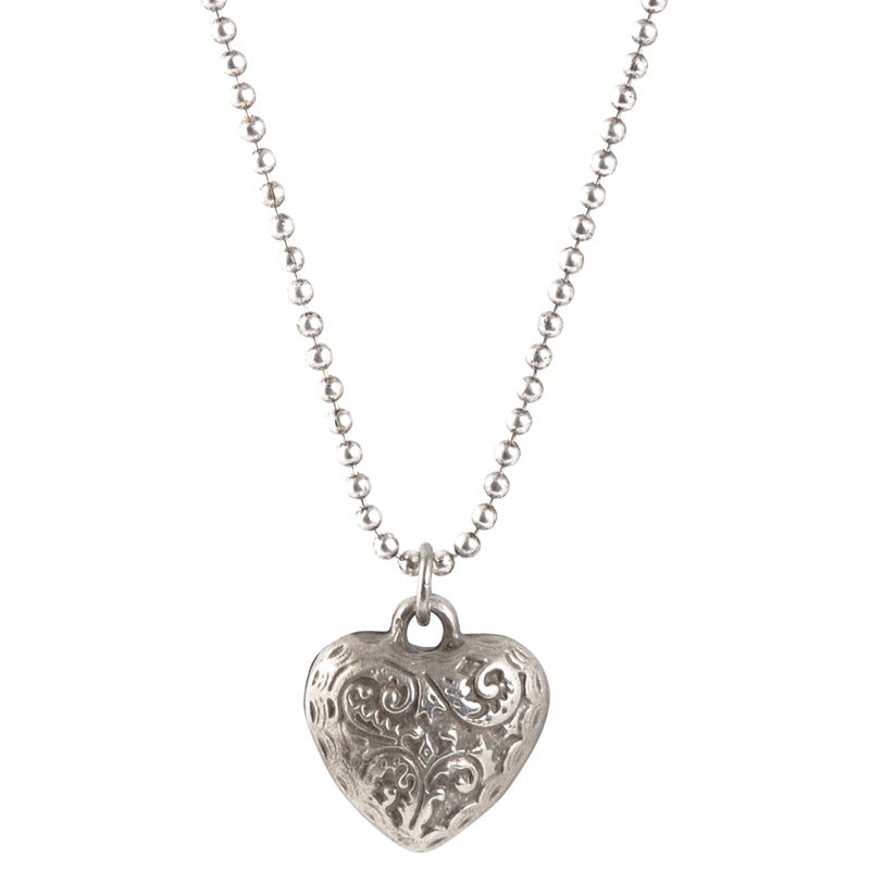 Ball chain heart charm hotsell necklace