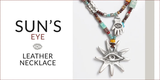 Sun's Eye Leather Necklace