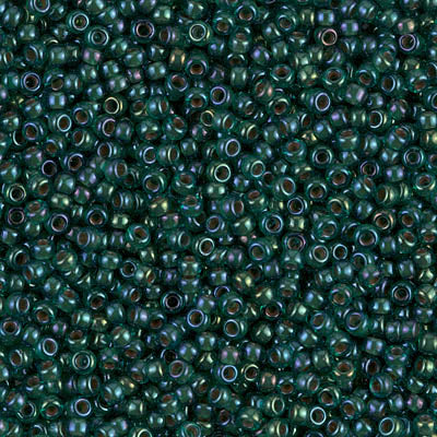 Seed Beads-11/0 Round-338 Lined Emerald Luster-Miyuki-16 Grams