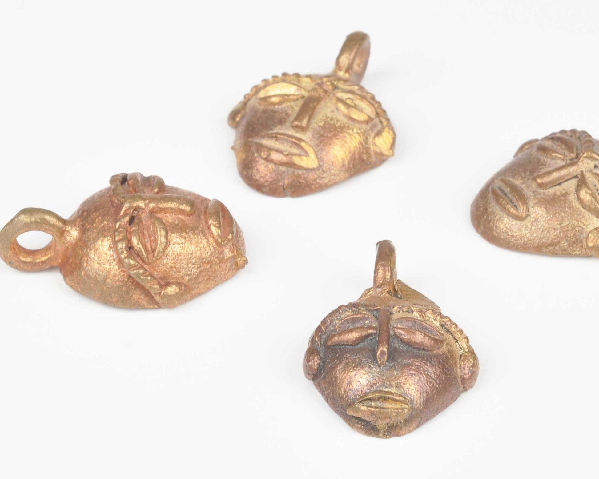 Cast Bronze Pendants-30x20mm Tribal Ashanti Mask