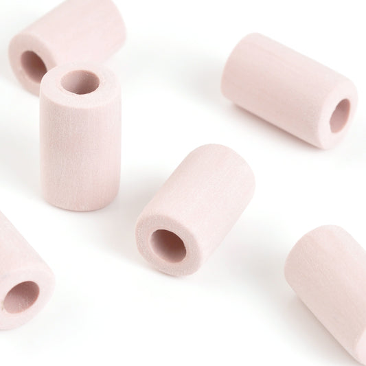 Ceramic Beads-10x15mm Tube-Pale Rose-Quantity 1