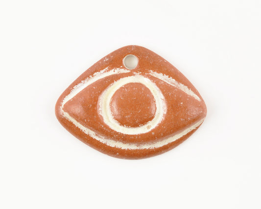 Ceramic Pendants-28x40mm Eye-Terra Cotta-Quantity 1 Tamara Scott Designs