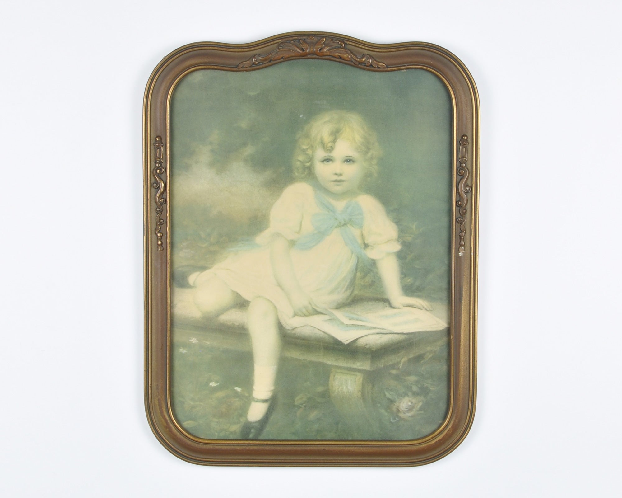 Antique good picture frame * print girl