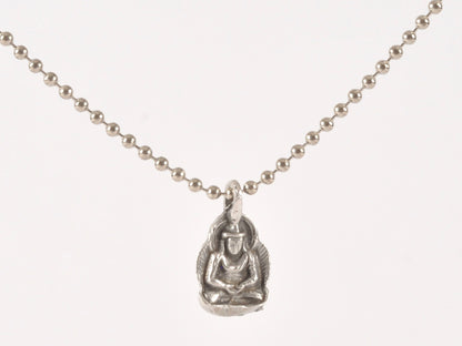 Finished Jewelry-Buddha Amulet-Antique Silver-Nickel Silver Ball Chain Necklace-24 Inches Tamara Scott Designs