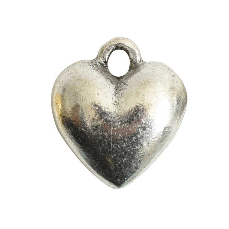 Nunn Design-Pewter-12mm Small Heart Charm-Antique Silver