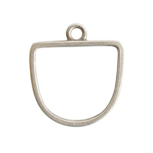 Nunn Design-Open Pendant-Half Oval-Single Loop-Antique Silver-Quantity 1