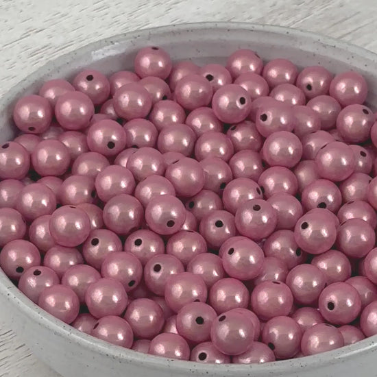 Beads-8mm Miracle Beads-Round-Pink-Quantity 20 Loose Beads