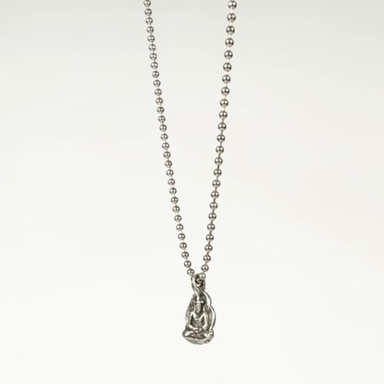 Finished Jewelry-Buddha Amulet-Antique Silver-Nickel Silver Ball Chain Necklace-24 Inches Tamara Scott Designs