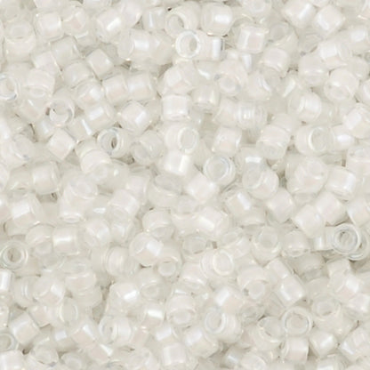 Seed Beads-11/0 Delica-66 White Lined Crystal AB-Miyuki-7 Grams