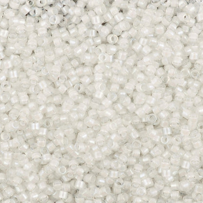 Seed Beads-11/0 Delica-66 White Lined Crystal AB-Miyuki-7 Grams