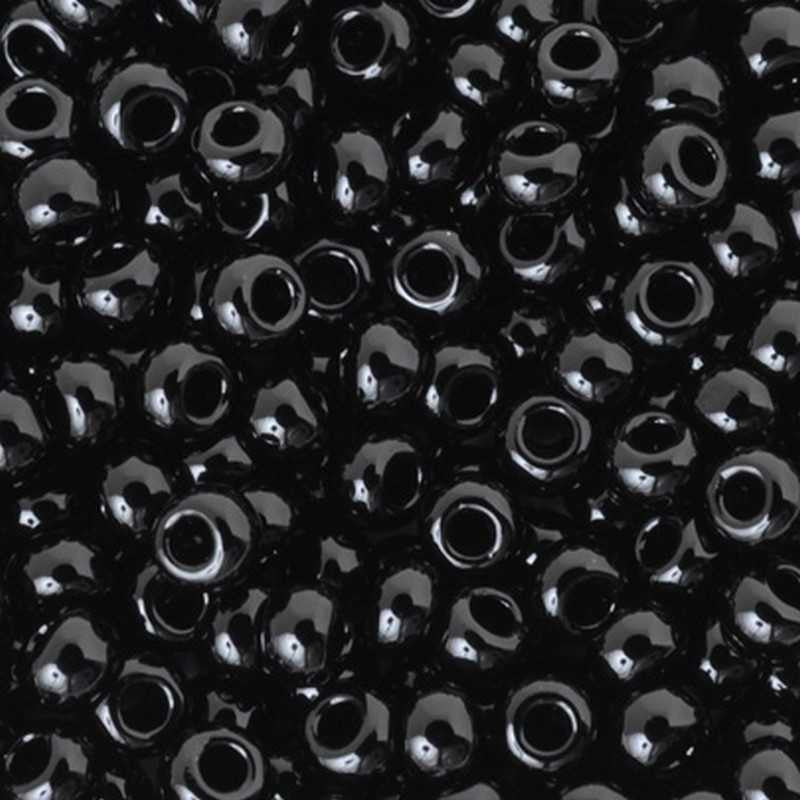 Seed Beads-5-0-Round-401 Black-Miyuki-16 Grams