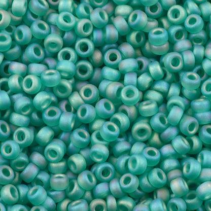 Seed Beads-15/0 Round-147FR Matte Transparent Emerald AB-Miyuki-7 Grams