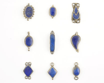 Vintage Charms and Connectors-Lapis Lazuli And Nickel Silver-One of A Kind-Choose Your Style-Quantity 1 Tamara Scott Designs