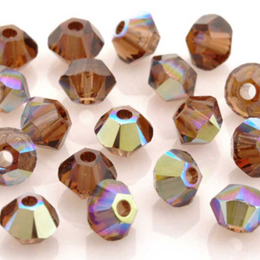 Crystal-3mm Swarovski Bicone Crystal-5328-Smoked Topaz A