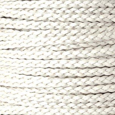 Leather Cord-5mm Flat Braid-Metallic Pearl