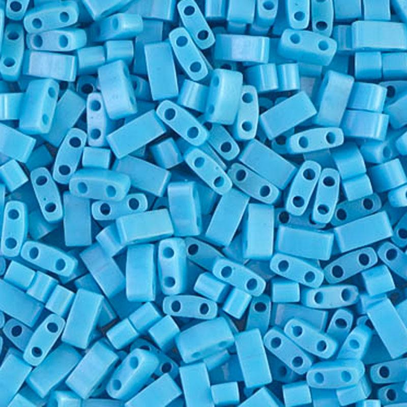 Seed Beads-5mm 1/2 Cut Tila-413 Opaque Turquoise Blue-Miyuki