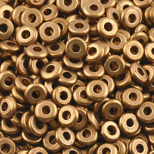 Brass-5mm Hishi Spacer Beads-Bronze-Quantity 24 Loose Beads