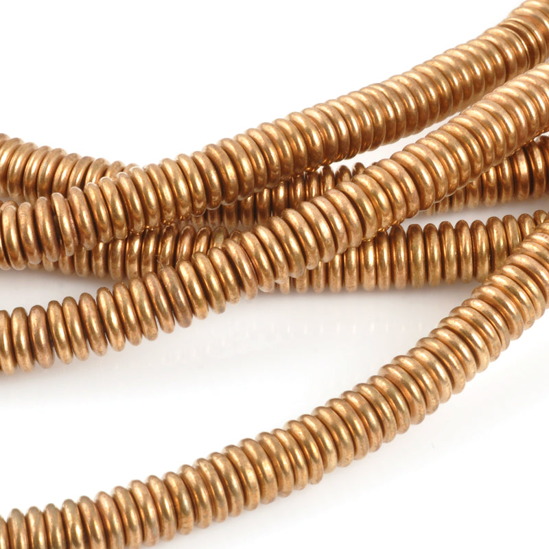 Brass-6.5mm Hishi Spacer Bead-Bronze-Quantity 24 Loose Beads