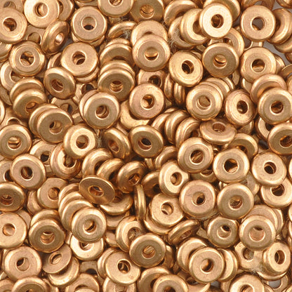 Brass-6.5mm Hishi Spacer Bead-Bronze-Quantity 24 Loose Beads