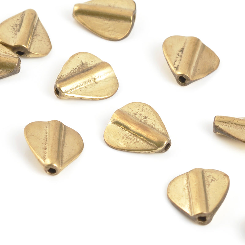 Brass Beads-13mm Flat Heart-Bronze-Quantity 1