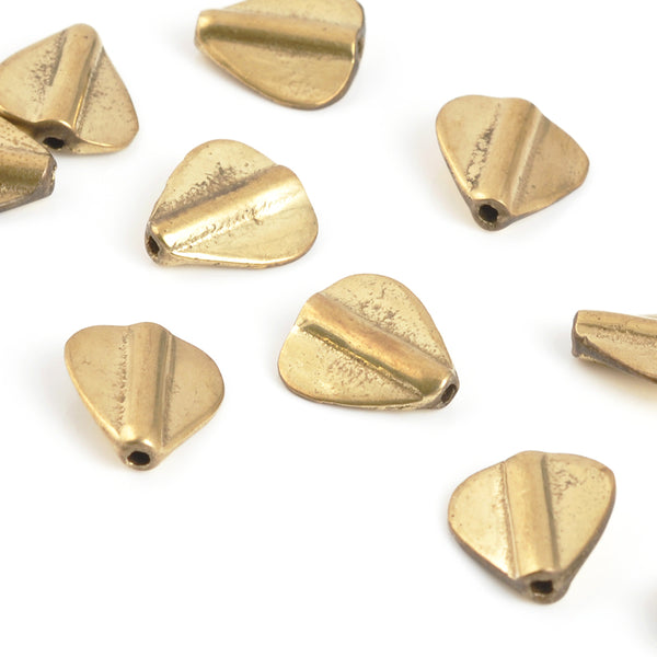 Brass Beads-13mm Flat Heart - Tamara Scott Designs