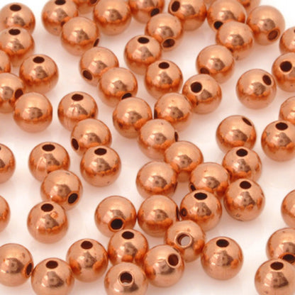 Brass-Metal Beads-5mm Round Seamed-Copper