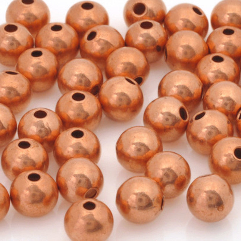 Brass-Metal Beads-5mm Round Seamed-Copper