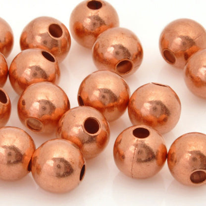 Brass-Metal Beads-5mm Round Seamed-Copper