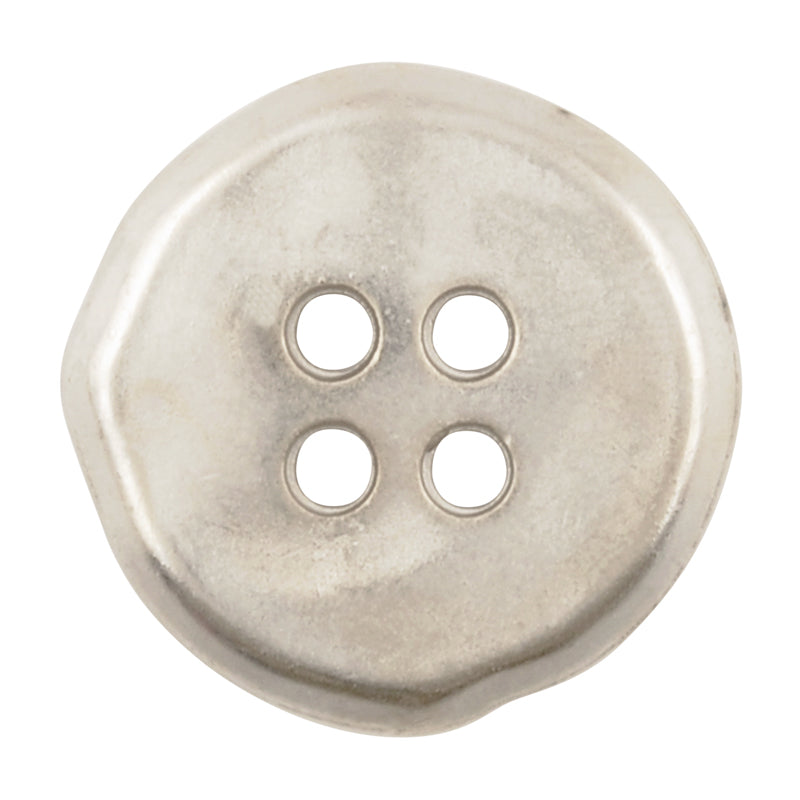 Button-19mm-Abstract Edge Pewter-Four Hole-Metal-Quantity 1