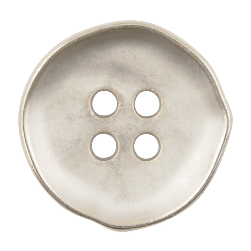 Button-19mm-Abstract Edge Pewter-Four Hole-Metal-Quantity 1