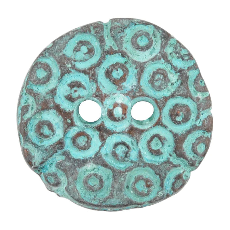 Button-20mm Circular-Casting-Green Patina