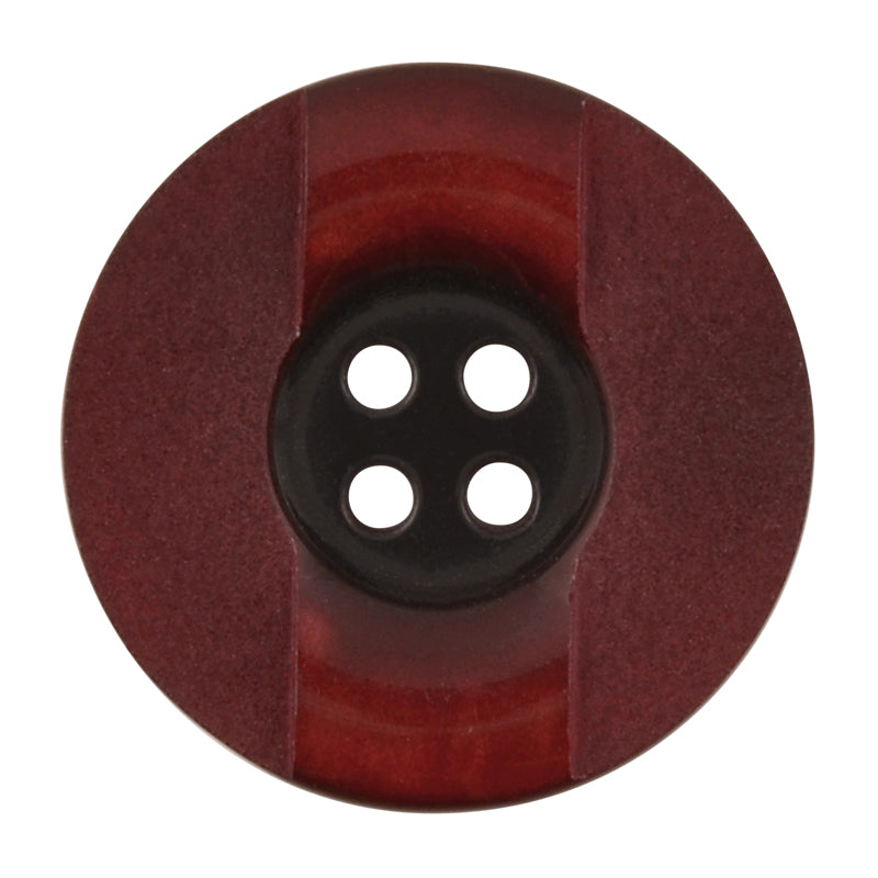 Button-22mm-Four Hole-Polished Band Burgundy-Quantity 2