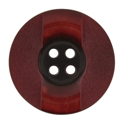 Button-22mm-Four Hole-Polished Band Burgundy-Quantity 2