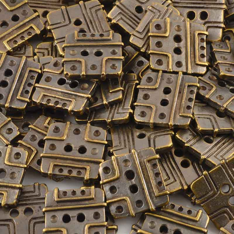 Buttons-21mm Square Casting-Antique Bronze