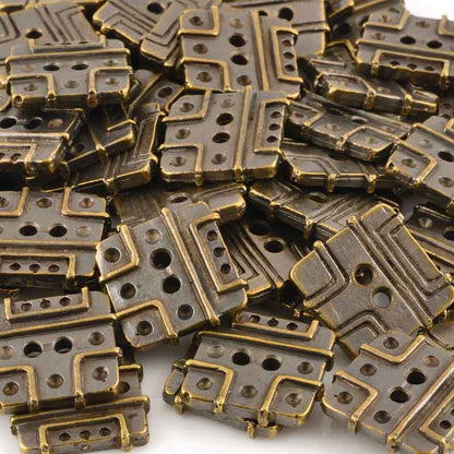 Buttons-21mm Square Casting-Antique Bronze