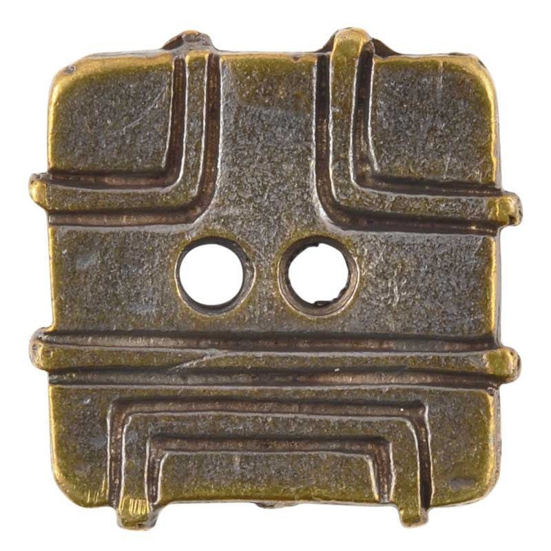 Buttons-21mm Square Casting-Antique Bronze