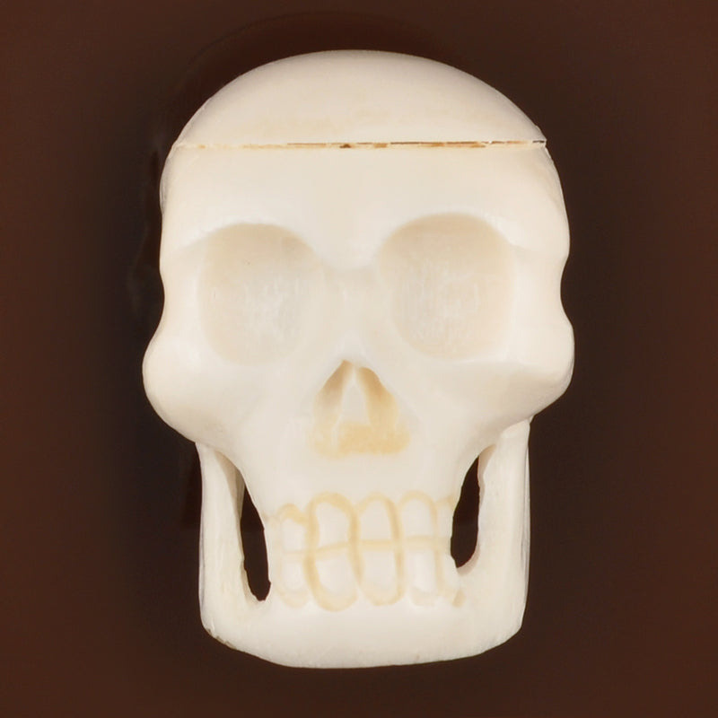 Carved Pendants-Carved-22x30mm Skull Bead-Off White-Quantity 1