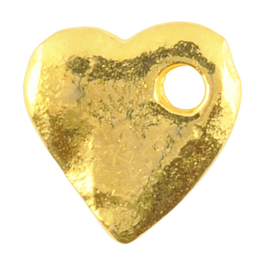 Casting-10x11mm Hammered Heart-Gold