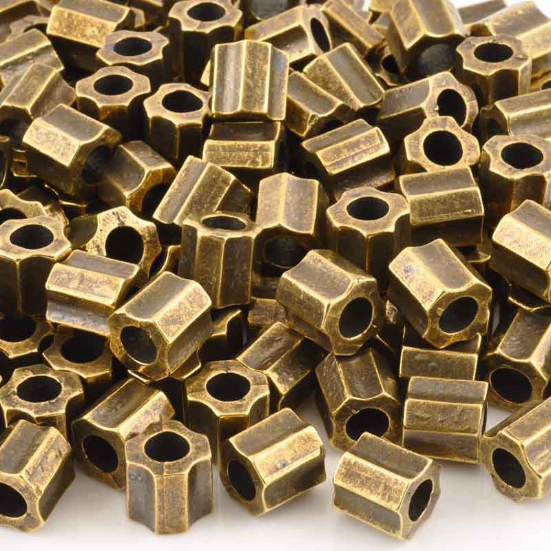 Casting-13mm Ridged Tube Bead-Antique Bronze