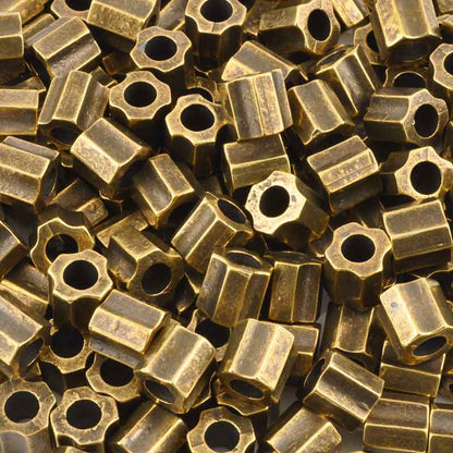 Casting-13mm Ridged Tube Bead-Antique Bronze