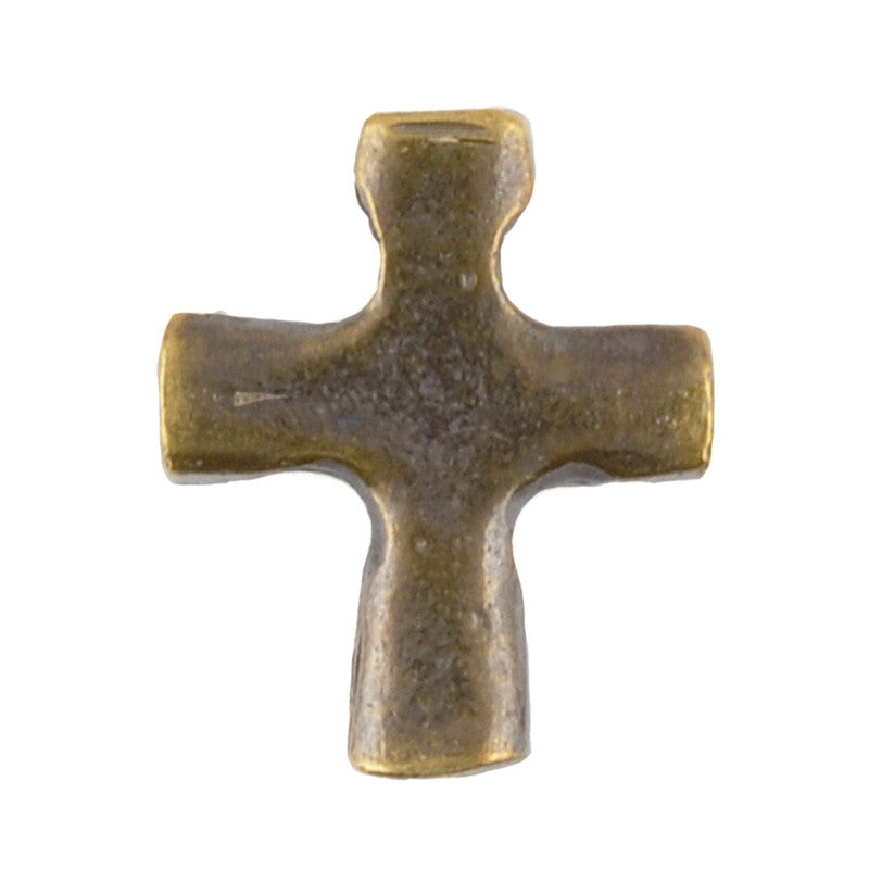 Casting-14x17mm Cross Charm-Antique Bronze