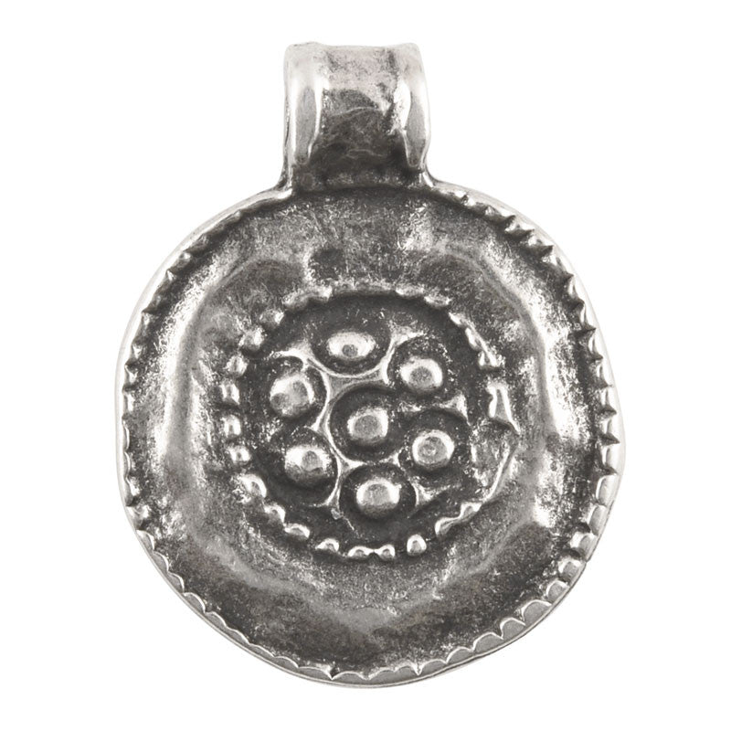 Casting-19x24mm Granular-Antique Silver