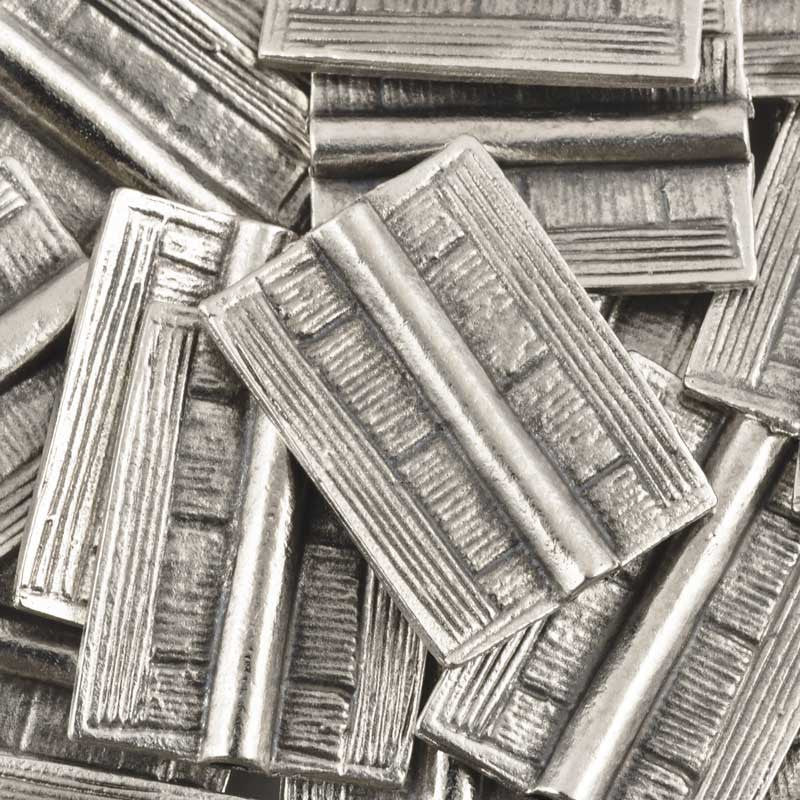 Casting-20x25mm Flat Rectangle Tube with Lines-Antique Silver