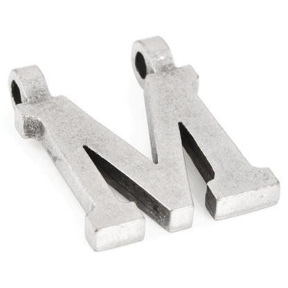 Casting-20x28mm Letter "M"-Antique Silver