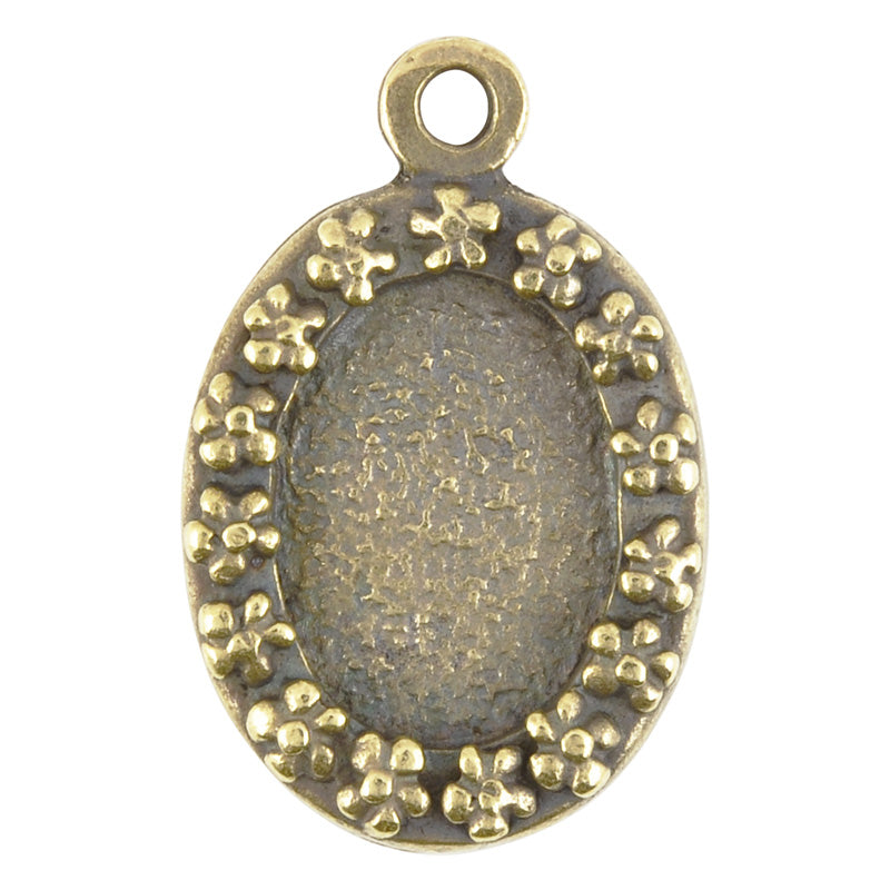 Castings-20x32mm Flower Border Bezel-Antique Bronze