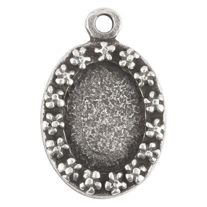 Castings-20x32mm Flower Border Bezel-Antique Silver