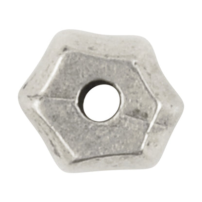 Casting-7x8mm Hexagon Bead-Antique Silver-Quantity 1