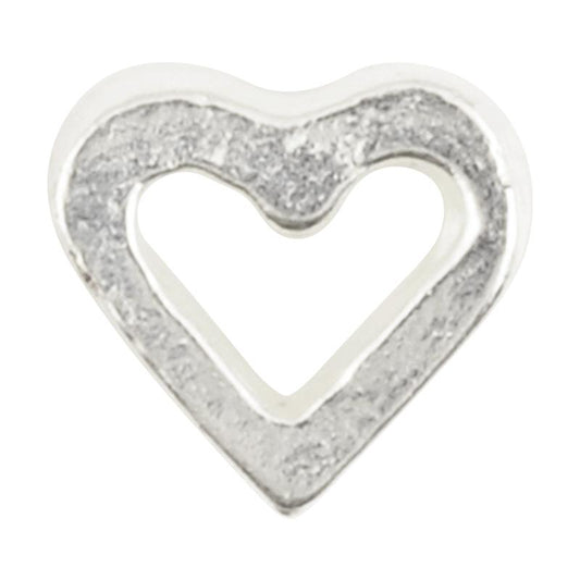 Casting-8mm Tiny Open Heart Bead-Silver-Quantity 1