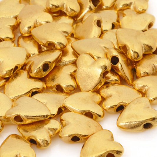 Casting-9x10mm Heart Bead-Gold