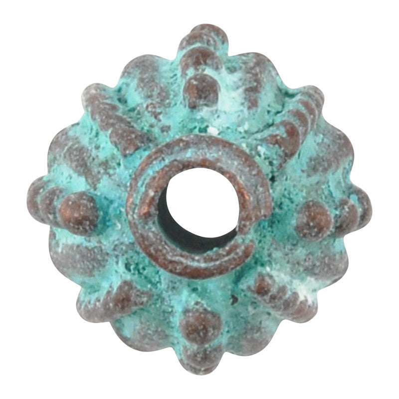 Casting Beads-11x10mm Prickly-Green Patina